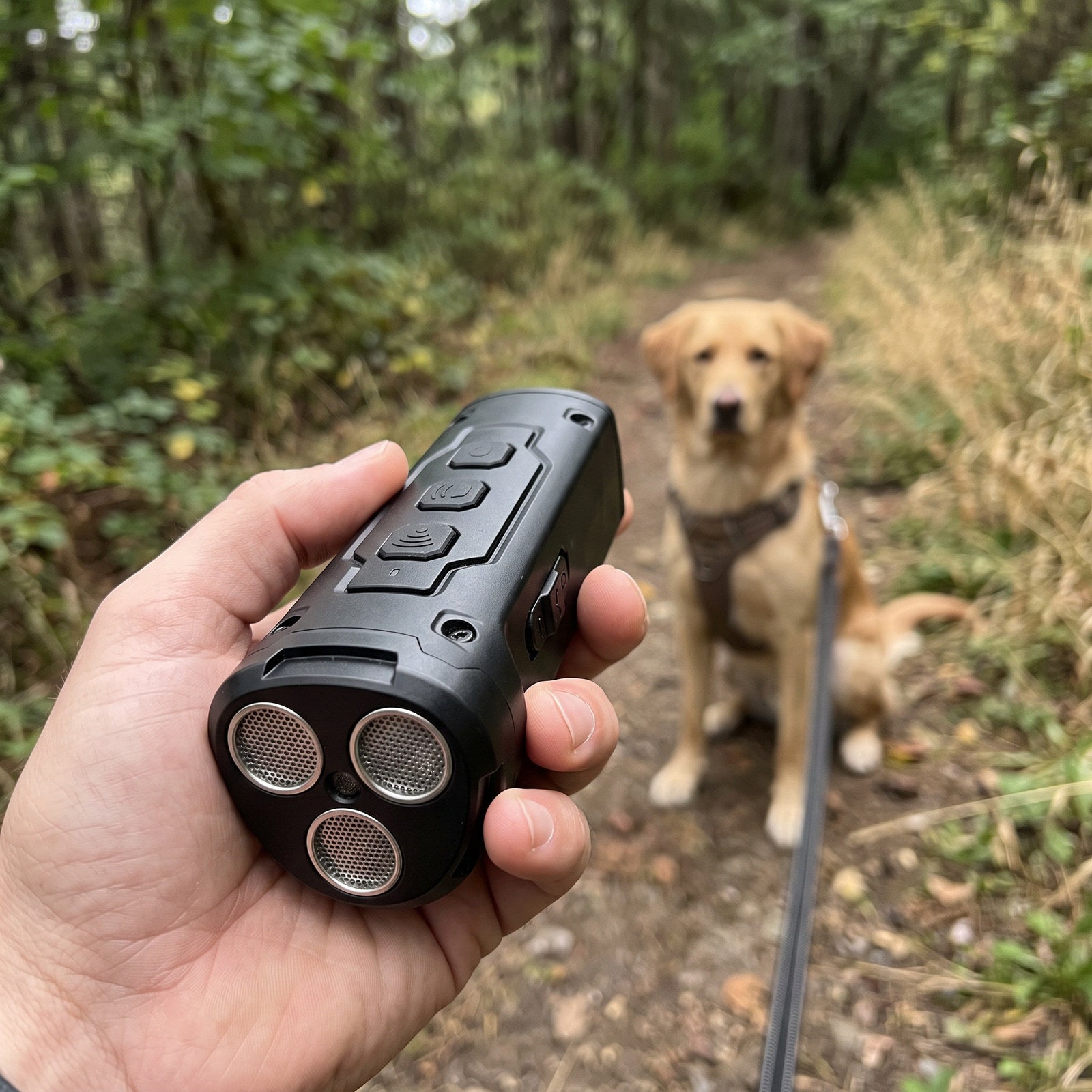 Black trainer emitter and handheld controls